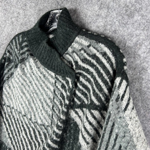 prAna Sweater Womens XS Gray Green Striped Wrap Cardigan Wool Blend CELANDINE - Picture 5 of 15
